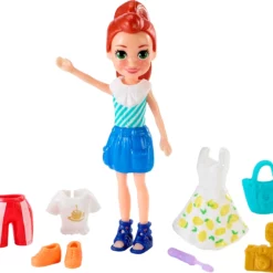 Mattel Polly Pocket Κούκλα με Ρούχα Lila Bon Voyage! Fashion Haul (GFT91) -Μικρόκοσμος κοριτσιών Κατάστημα 208245 1