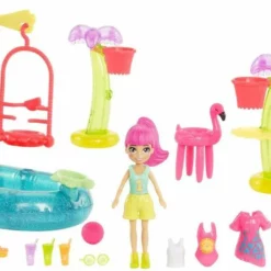 Mattel Polly Pocket Κούκλα Με Ρούχα Και Αξεσουάρ κολύμβησης Και Άθλησης- Basketball Splash Pack (HDW62) -Μικρόκοσμος κοριτσιών Κατάστημα 210482 2