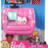 Mattel Barbie Έπιπλα Καναπές Με Γάτα (HJL55)