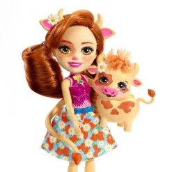 Mattel Enchantimals Κουκλα Και Ζωακι Φιλαρακι – Νεοι Φιλοι Cailey Cow Και Curdle (FXM77) -Μικρόκοσμος κοριτσιών Κατάστημα 676518 2